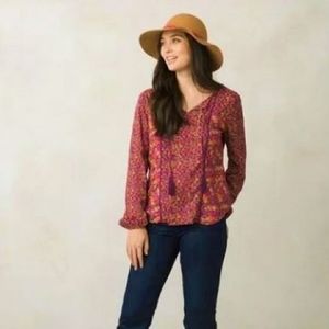 PrAna Purple Faith Peasant Boho Blouse  size XS